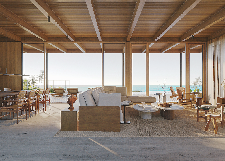 Perspectiva 3d vista casas