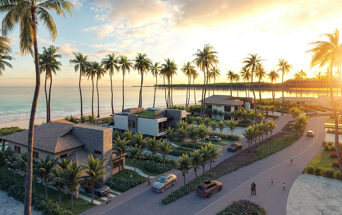 Perspectiva 3d vista aérea das casas