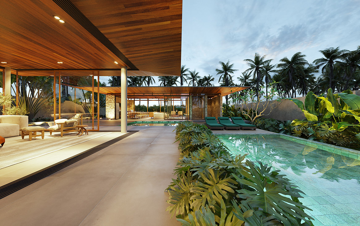 Perspectiva 3d vista casas