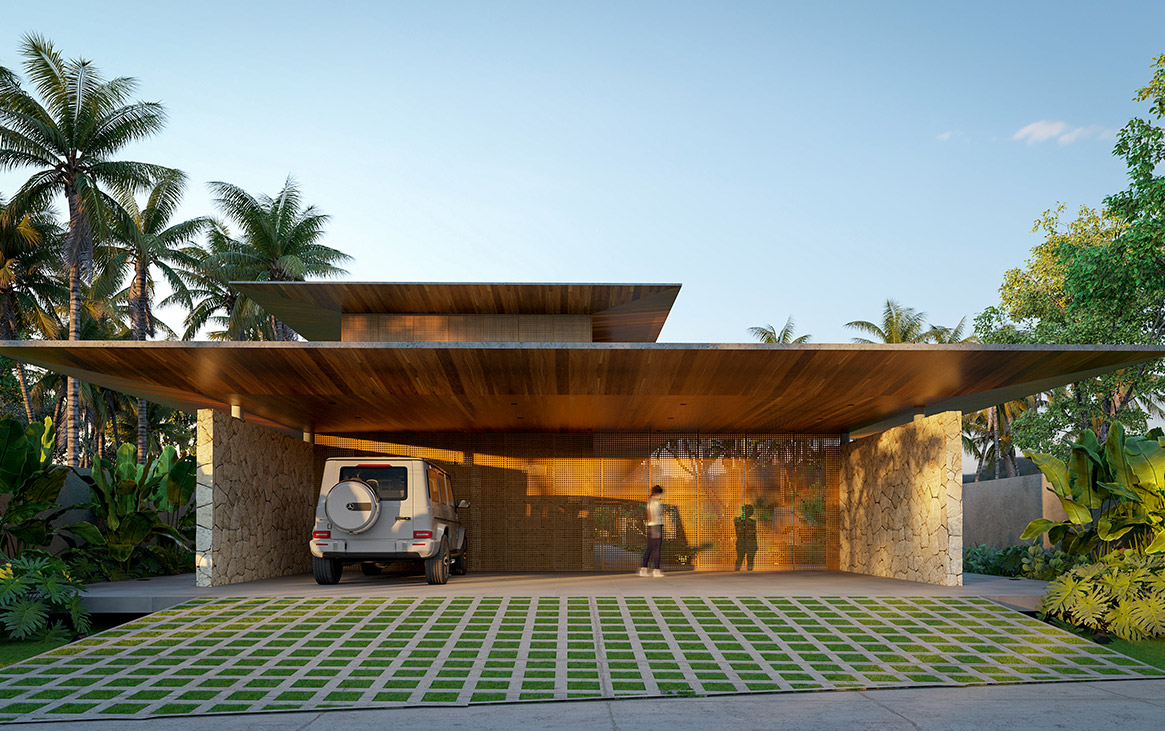 Perspectiva 3d vista casas